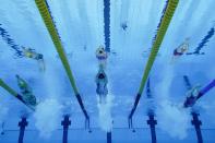 <p>Schmidt helps her U.S. teammates to the silver medal in the women's 4x200m freestyle relay.</p>