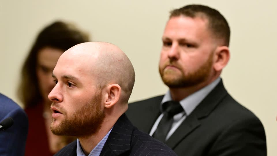 Jason Rosenblatt, left, and Randy Roedema, right, during an arraignment in court on January 20, 2023.  - Andy Cross/MediaNews Group/The Denver Post/Getty Images