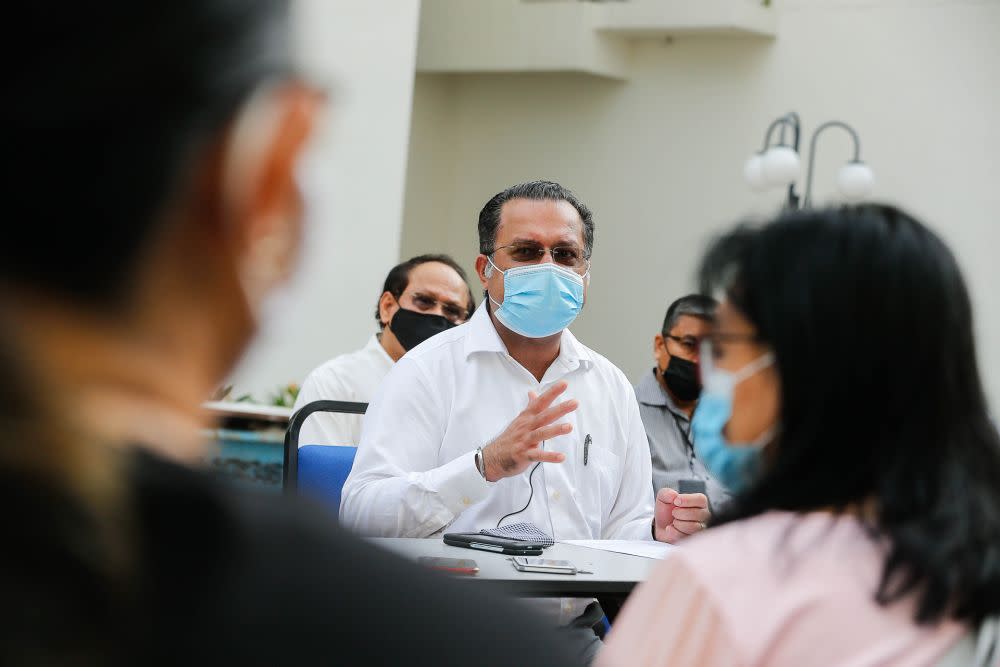 Penang state exco Jagdeep Singh Deo speaks during a press conference at the Gurney Park Condominium in George Town November 17, 2020. — Picture by Sayuti Zainudin