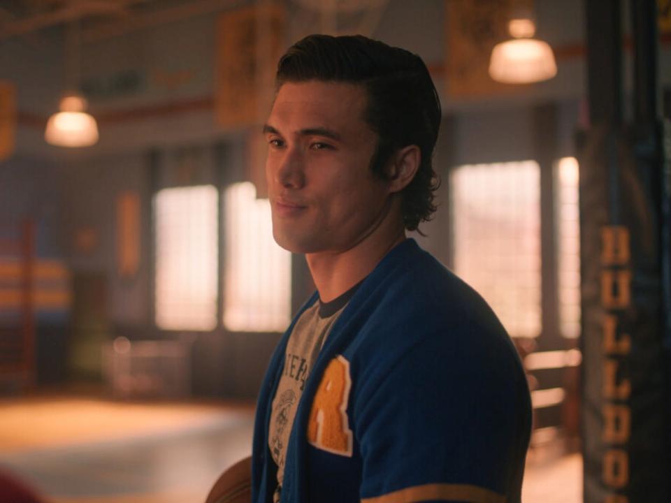 Charles Melton as Reggie Mantle on the season seven finale of "Riverdale."