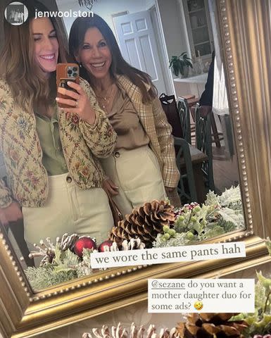 <p>Jen Woolston/Instagram</p> Jen Woolston shares photo of her and her mom, Theresa Nist, wearing almost the same look