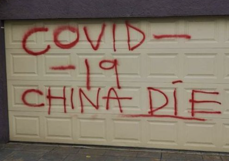A Chinese-Australian family in Melbourne was targeted by vandals. Source: Nine News