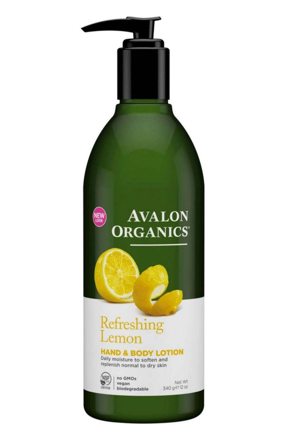 13) Avalon Organics Refreshing Lemon Hand & Body Lotion