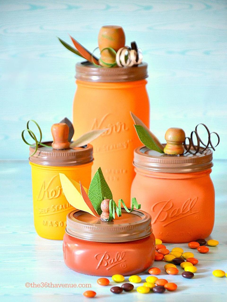 DIY Pumpkin Mason Jars