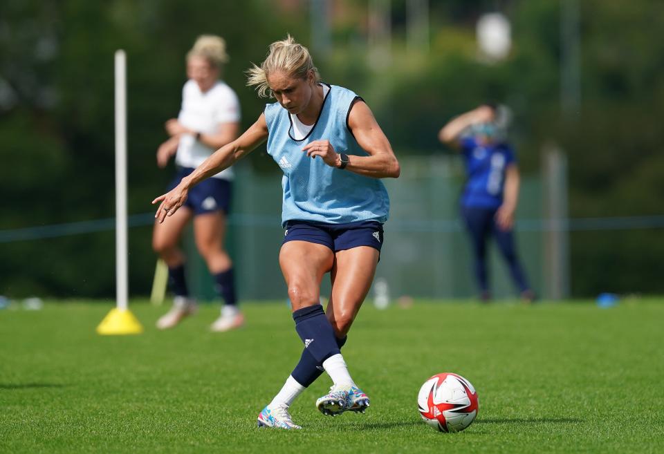 Team GB Women’s footballers trained at Loughborough University ahead of the Tokyo games (Mike Egerton/PA) (PA Wire)