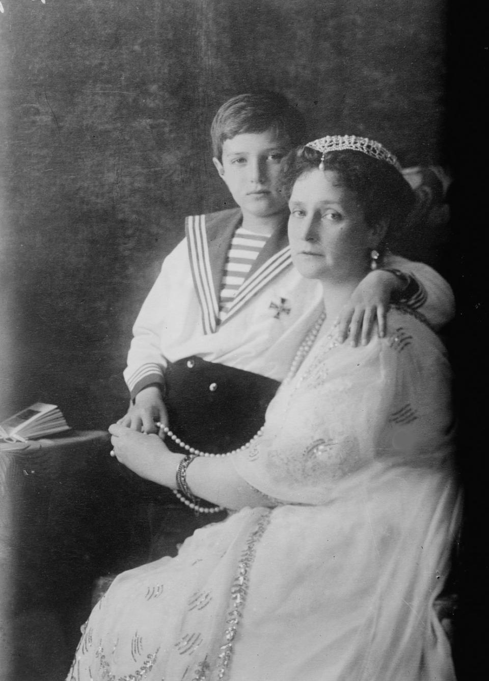 tsarevich alexei of russia and tsarina alexandra, c1910