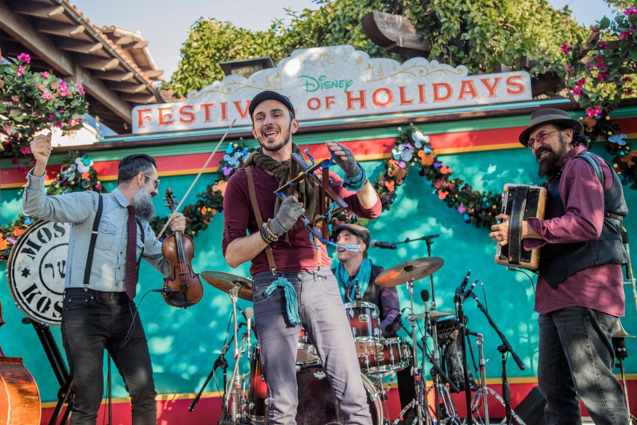 Mostly Kosher performs at Disney California Adventure Park during Disney Festival of Holidays.