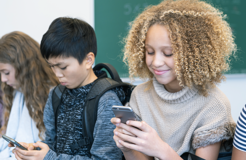 Students on phones