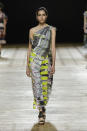 <p><i>One shoulder graphic print dress from the SS18 Issey Miyake collection. (Photo: ImaxTree) </i></p>