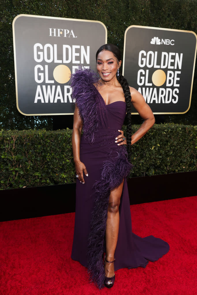 Angela Bassett looked incredible at the Annual Golden Globe Awards in February, 2021. (Getty Images)