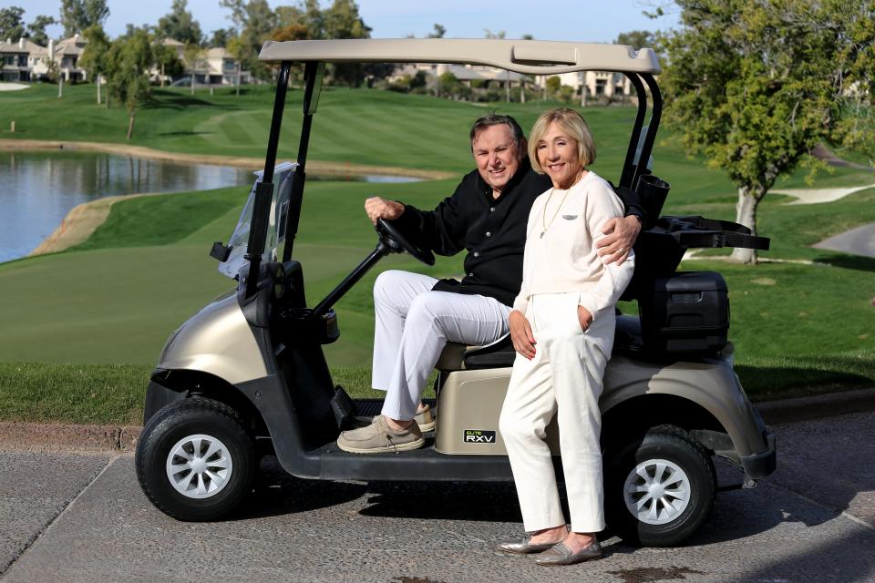 Dr. Frank Powers and Dr. Gloria Horsley bonded over their love for golf among other things. (Getty)