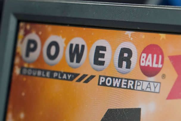 PHOTO: A display panel advertises tickets for a Powerball drawing at a convenience store, Nov. 7, 2022, in Renfrew, Pa. (Keith Srakocic/AP)