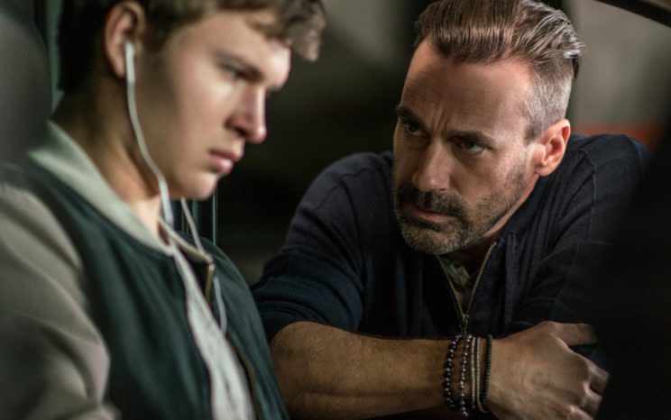 Ansel Elgort and Jon Hamm in ‘Baby Driver’ (Sony)