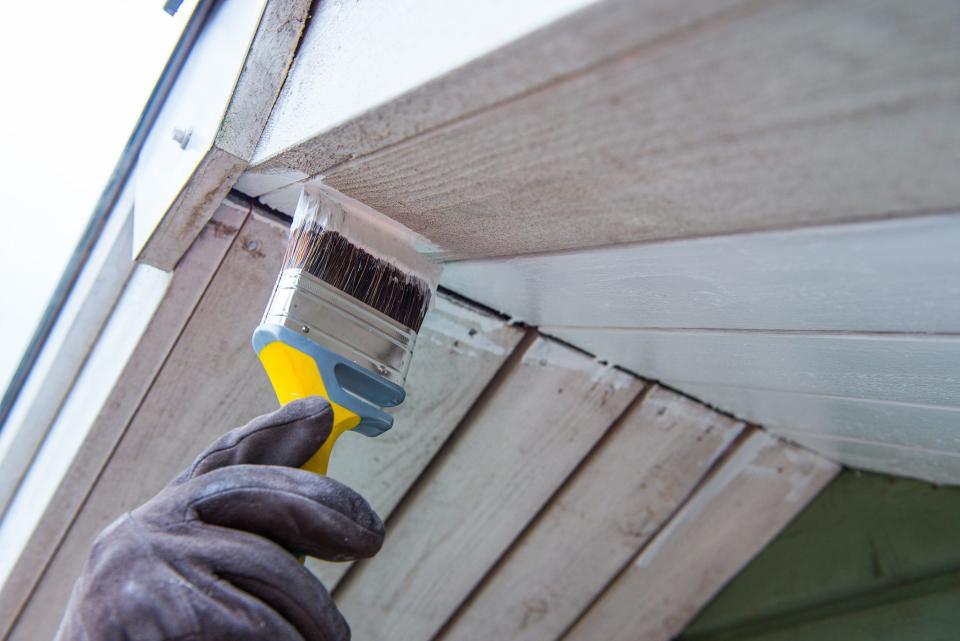 A fresh coat of paint on the front door, garage door and window trim can make a huge difference.