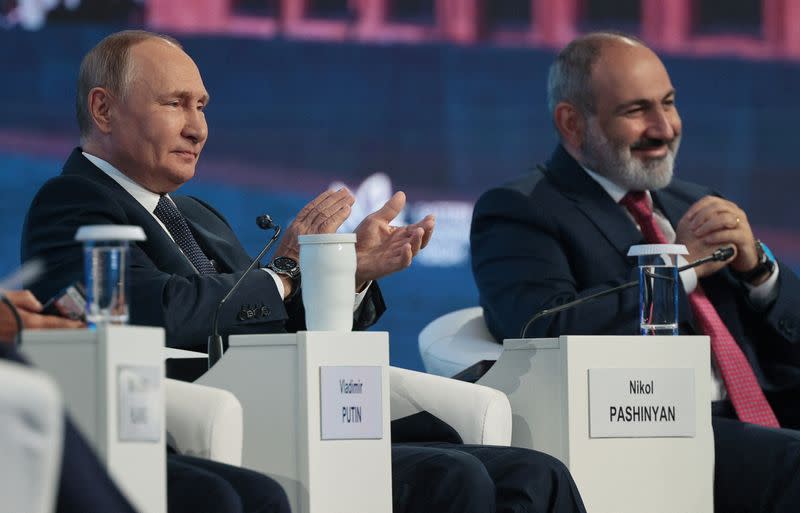 Russian President Vladimir Putin attends a plenary session of the Eastern Economic Forum in Vladivostok