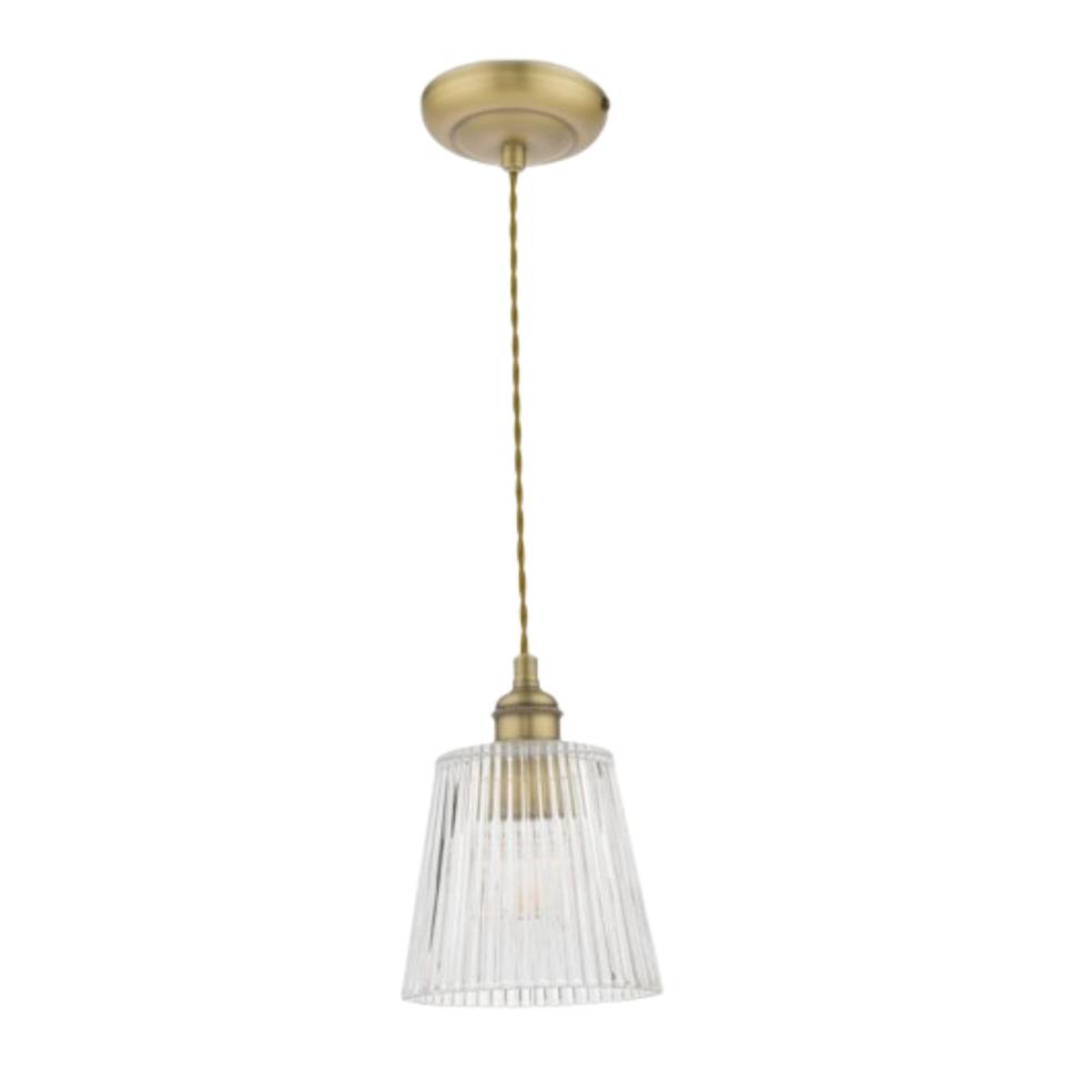 Laura Ashley Callaghan Glass Ceiling Light, Brass