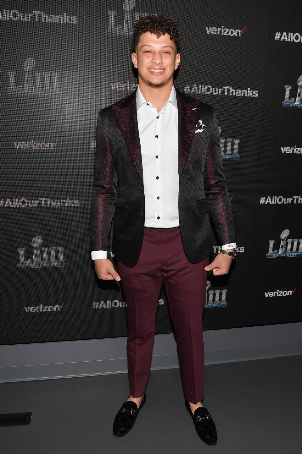 Mahomes at the premiere of the "Team That Wouldn't Be Here" documentary in Atlanta on Jan. 31, 2019.