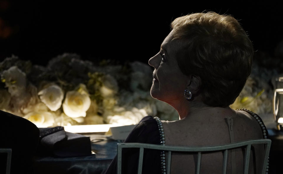 Actor Julie Andrews looks on from her seat during the 48th AFI Life Achievement Award Gala honoring her, Thursday, June 9, 2022, at the Dolby Theatre in Los Angeles. (AP Photo/Chris Pizzello)