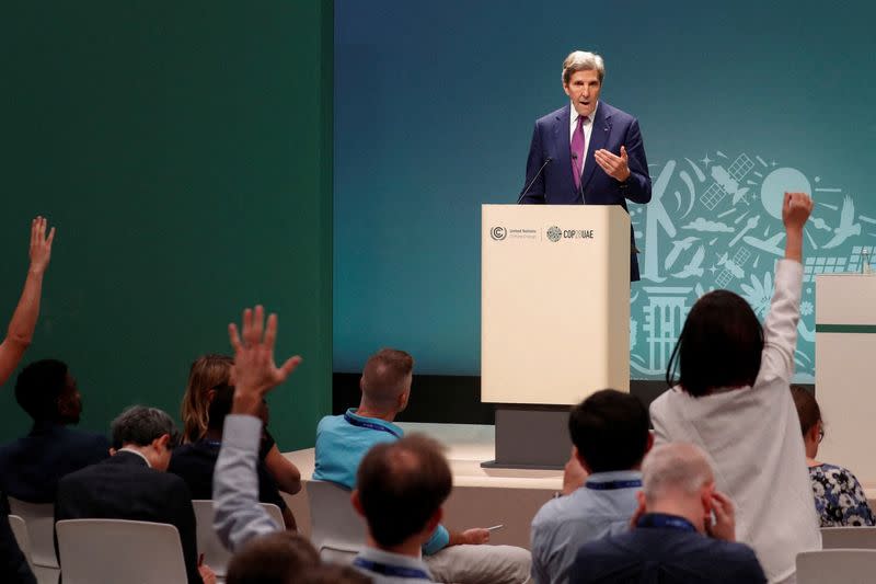 FILE PHOTO: U.S. Climate Envoy Kerry holds news conference at COP28 in Dubai