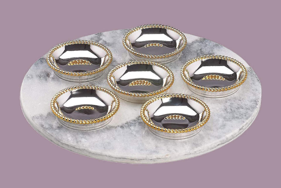 Metal and Marble Seder Plate