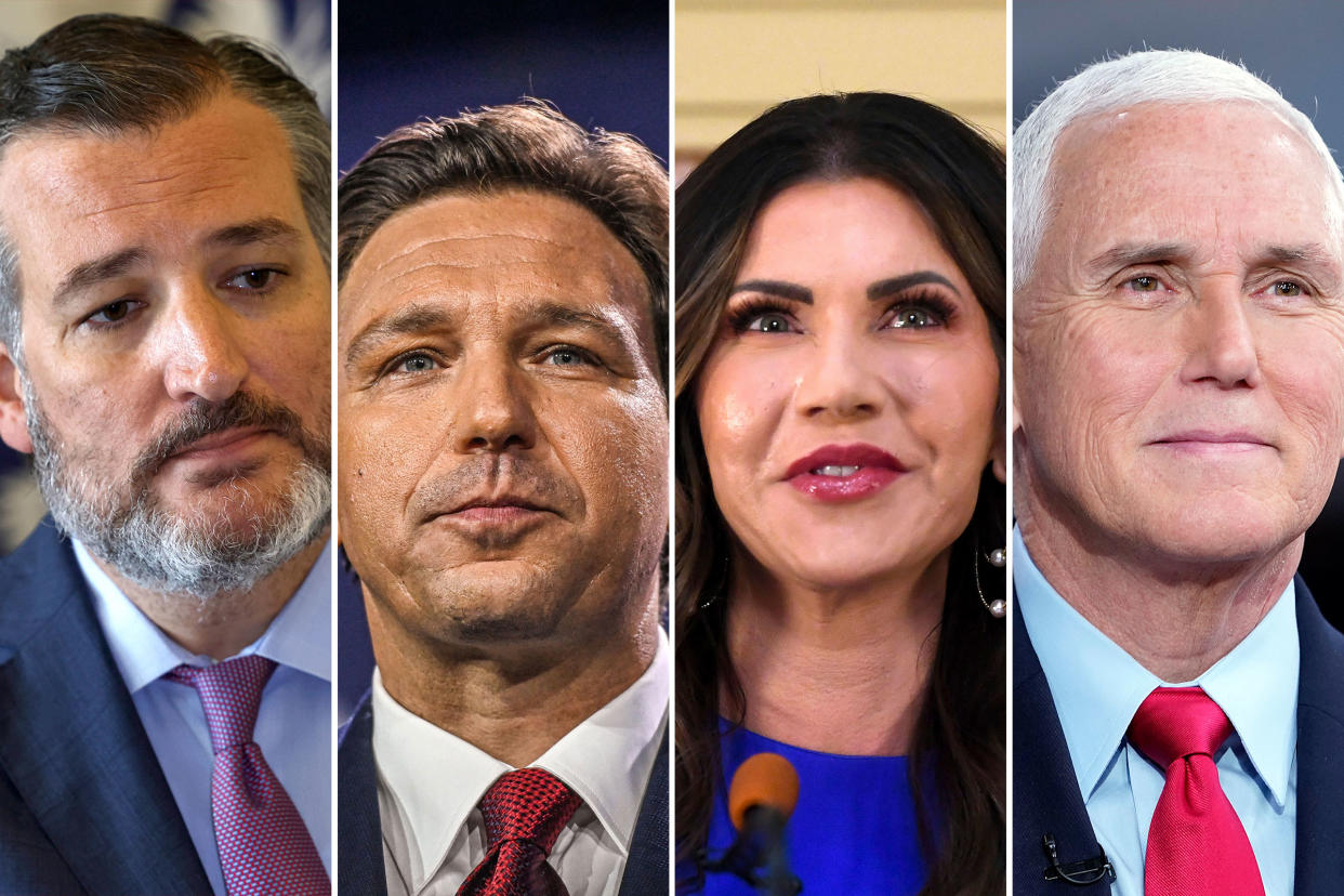 Senator Ted Cruz of Texas; Gov. Ron DeSantis of Florida; Gov. Kristi Noem of South Dakota; Mike Pence