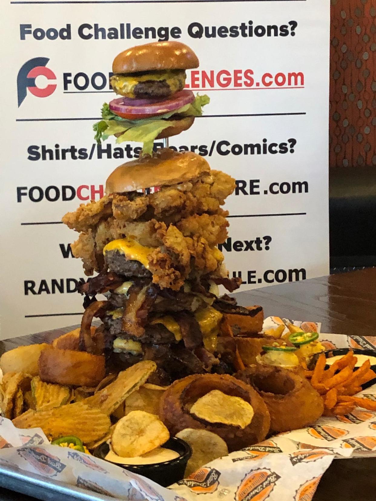 The Fat Daddy Challenge at Bad Daddy's Burger Bar in Gastonia on Friday night, Sept. 11, 2020.