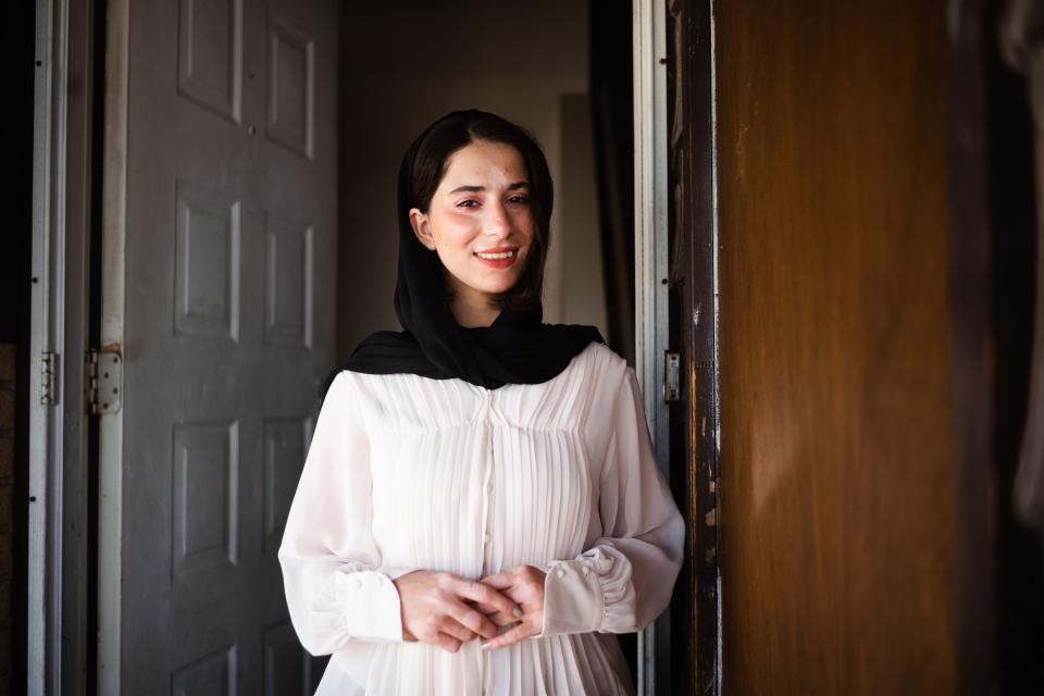 Mahsa Qaderi, an Afghani refugee by way of Kabul, poses for a portrait at her home in West Valley City on Friday, June 9, 2023. | Ryan Sun, Deseret News