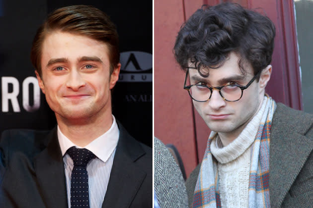 <b>Daniel Radcliffe in "Kill Your Darlings" </b><br><br>Ist das der erwachsene Harry Potter? Könnte man meinen, aber Daniel Radcliffe spielt in seinem neuen Film "Kill Your Darlings" keinen Zauberlehrling, sondern den verstorbenen Poeten Allen Ginsberg. Auch wenn die Dreharbeiten schon auf Hochtouren laufen, soll das Movie erst 2013 in die Kinos kommen. Alle Potter-Fans müssen sich also noch etwas gedulden. (Bilder: Getty, REX)