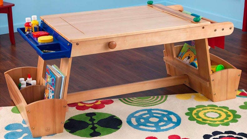 A table designed just for kids and their art supplies.