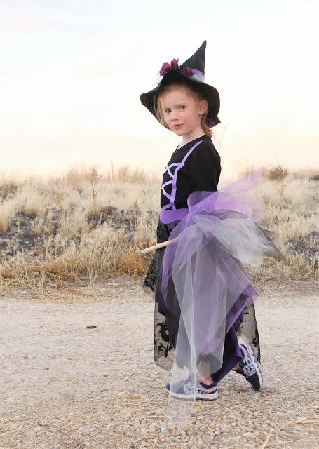 <p>Royal purple meets witchy black in this pretty-yet-spooky DIY outfit. </p><p><strong>Get the tutorial at <a href="https://www.sewsimplehome.com/2018/10/make-homemade-witch-costume.html" rel="nofollow noopener" target="_blank" data-ylk="slk:Sew Simple Home;elm:context_link;itc:0;sec:content-canvas" class="link ">Sew Simple Home</a>.</strong></p><p><strong><a class="link " href="https://www.amazon.com/AK-TRADING-CO-Premium-Broadcloth/dp/B07NG7825F?tag=syn-yahoo-20&ascsubtag=%5Bartid%7C10050.g.28304812%5Bsrc%7Cyahoo-us" rel="nofollow noopener" target="_blank" data-ylk="slk:SHOP PURPLE FABRIC;elm:context_link;itc:0;sec:content-canvas">SHOP PURPLE FABRIC</a><br></strong></p>