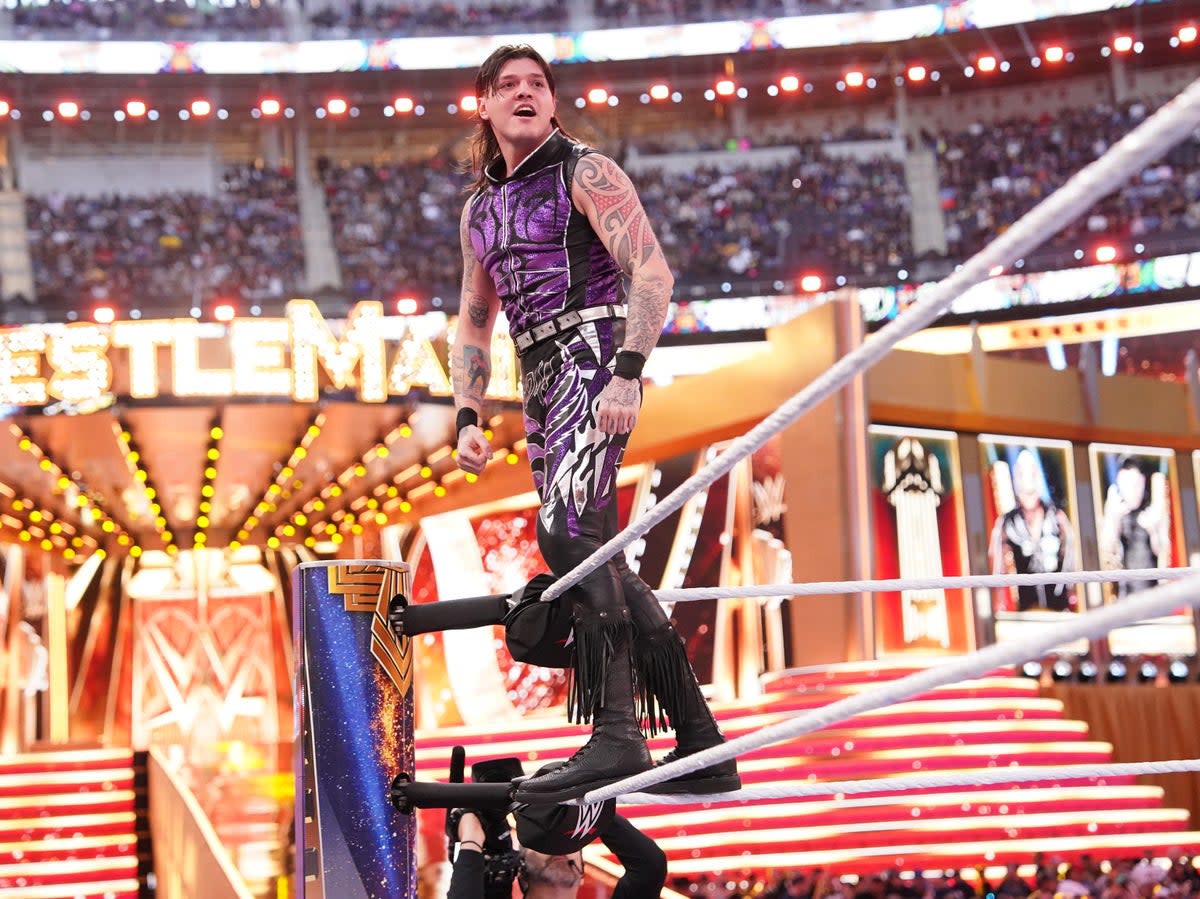 Dominik Mysterio at WrestleMania 39 this month  (WWE)
