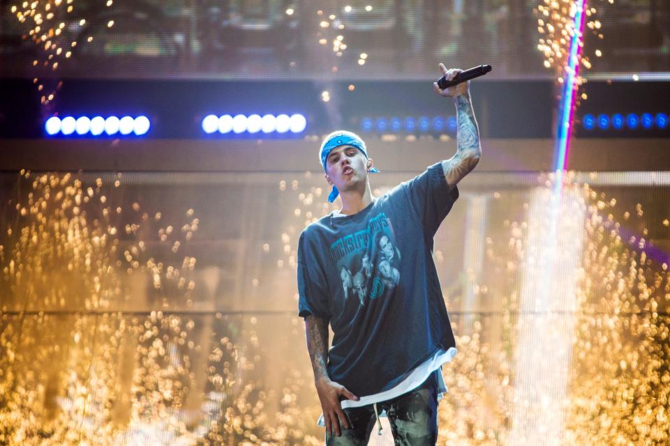 Justin Bieber returns to Cincinnati on Tuesday for a show at Heritage Bank Center.