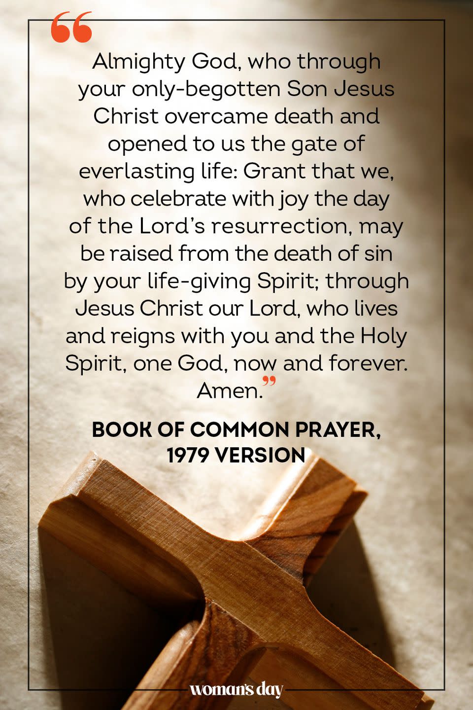 <p>Almighty God, who through your only‑begotten Son Jesus Christ overcame death and opened to us the gate of everlasting life: Grant that we, who celebrate with joy the day of the Lord’s resurrection, may be raised from the death of sin by your life-giving Spirit; through Jesus Christ our Lord, who lives and reigns with you and the Holy Spirit, one God, now and forever. Amen.</p><p>— Book of Common Prayer, 1979 version</p>