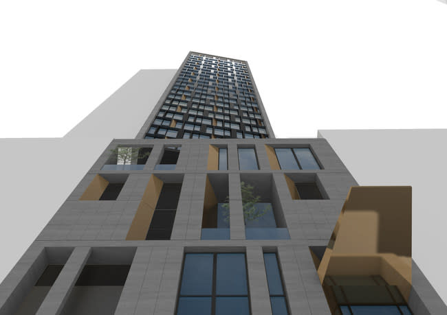 Rendering of the world's future tallest modular hotel, AC Hotel New York NoMad. Design and photo credit: Danny Forster & Architecture.