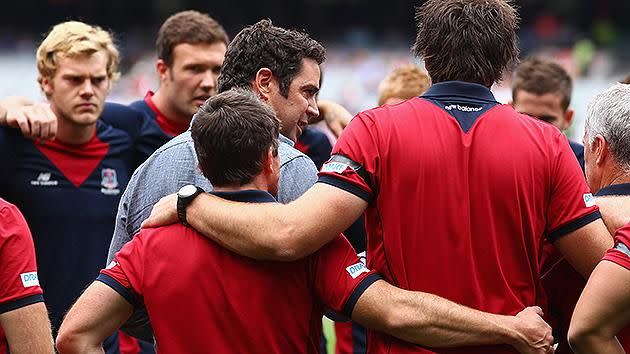 Melbourne club champion Lyon with the Dees in 2012. Pic: Getty