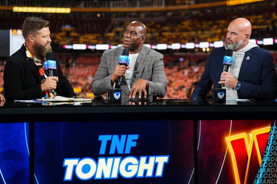 Magic Johnson on the "Thursday Night Football" pregame show before the game between the Washington Commanders and Chicago Bears.