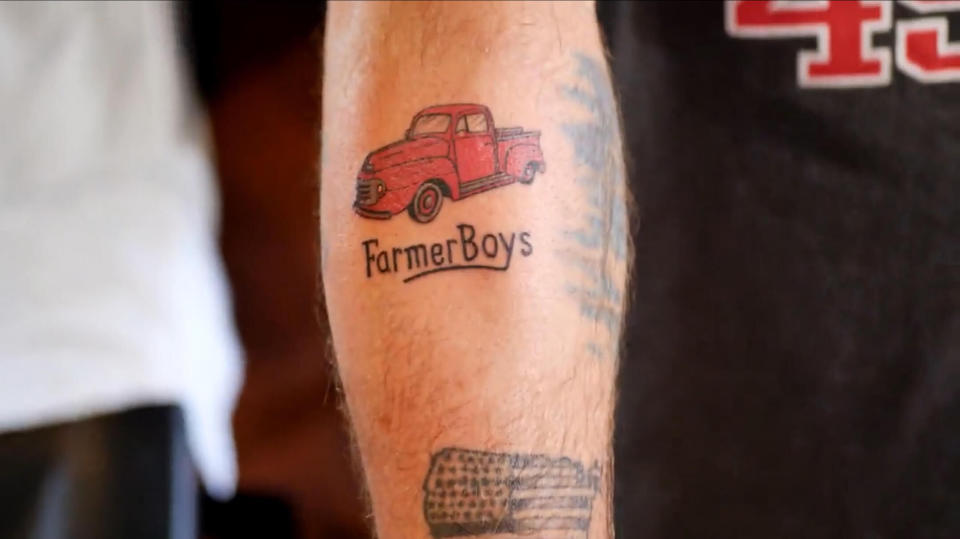 Contest participant Damien Basham's completed Farmer Boys Tattoo. (Courtesy Farmer Boys)