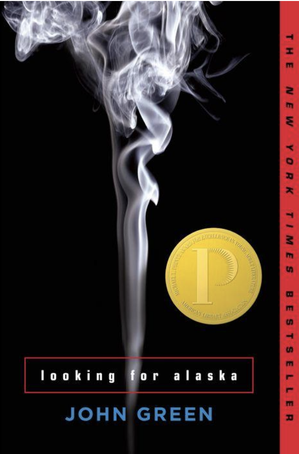 "Looking for Alaska" book cover with a picture of smoke rising up