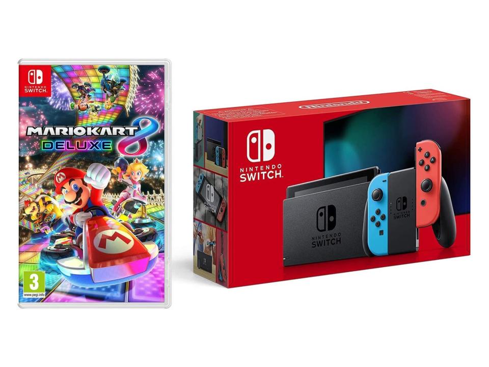 Nintendo Switch (neon red/blue), with ‘Mario Kart 8 Deluxe’: Was £349.98, now £289.00, Amazon.co.uk (Amazon)