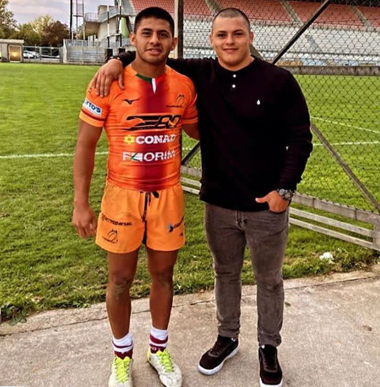 Pumas en Europa: Gonzalo García debutó en Valorugby Emilia; en la foto, junto a Thomas Gallo, que tuvo su estreno en el seleccionado con dos tries frente a Australia en la última fecha del Championship.