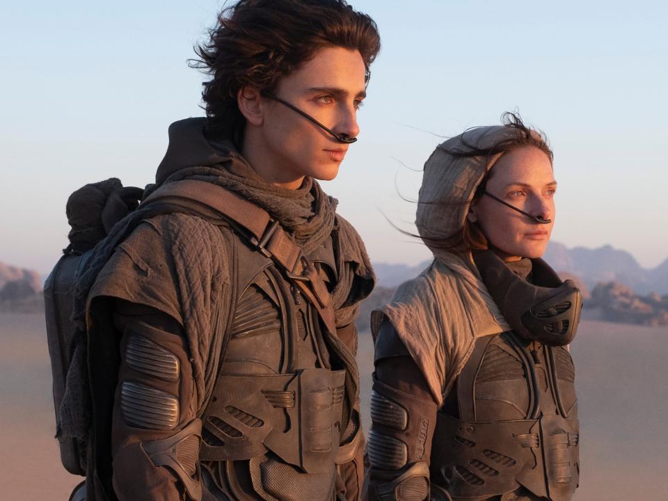 Timothée Chalamet as Paul and Rebecca Ferguson as Jessica in "Dune."