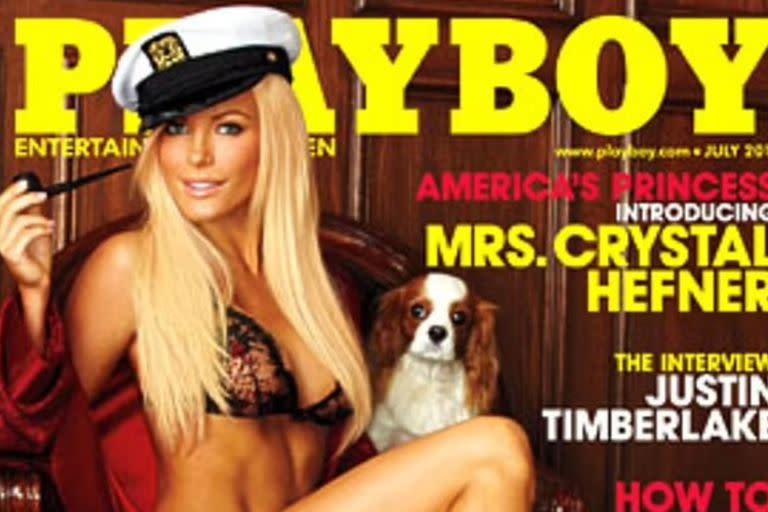 Crystal Hefner en una de las primeras tapas de Playboy que realizó