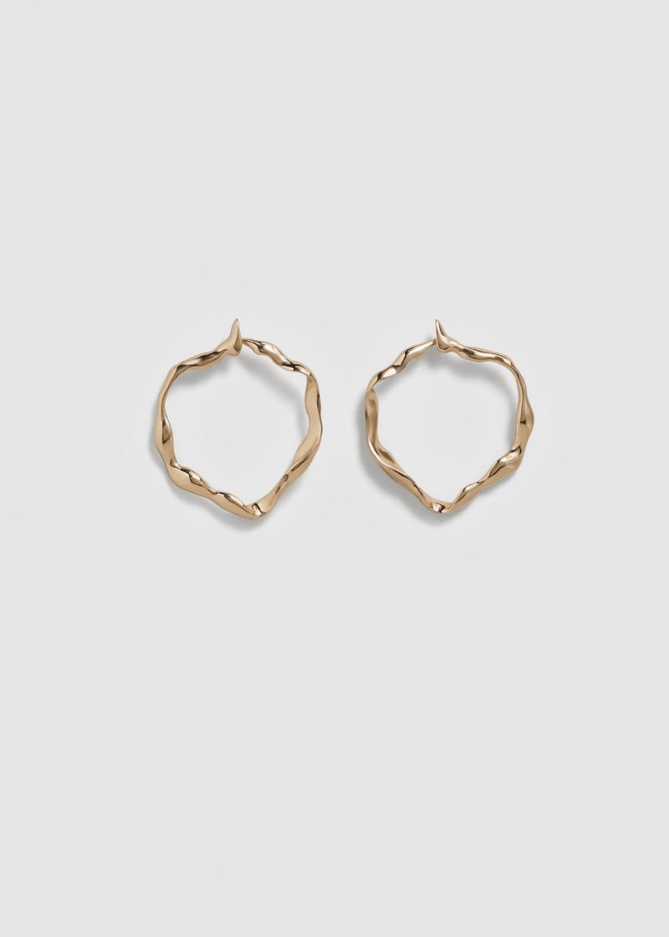 Mango Embossed Hoop Earrings, £9.99