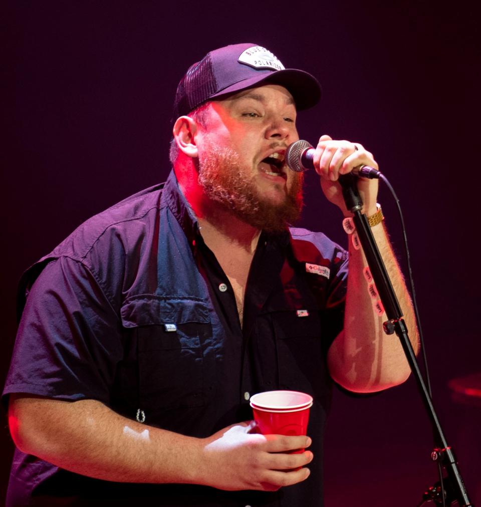 Luke Combs, shown performing at the Ryman Auditorium in Nashville Feb. 6, 2024, perfomed during Super Bowl week in Las Vegas Feb. 10.