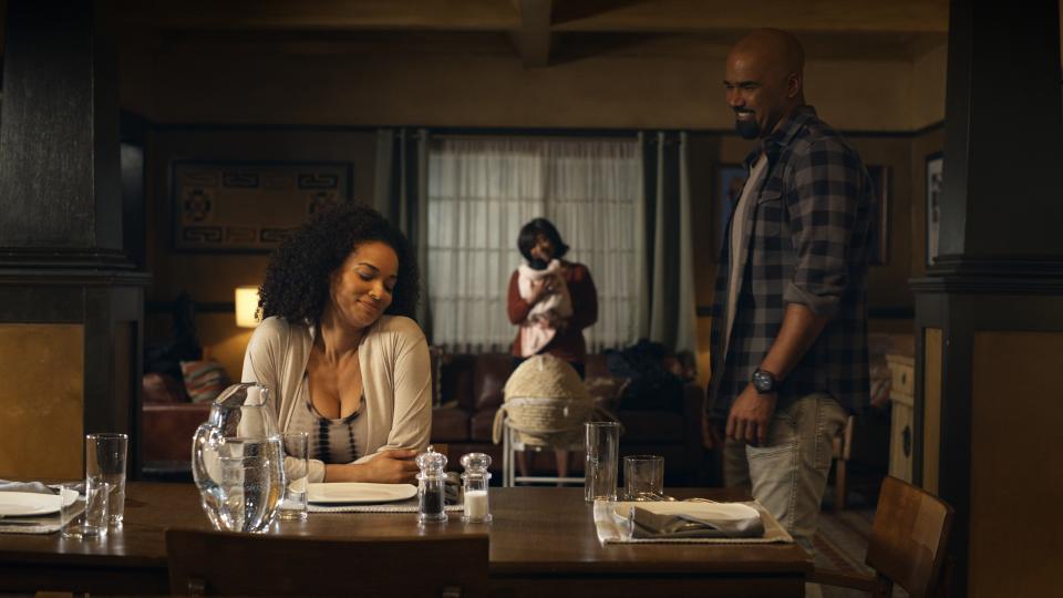 Rochelle Aytes as Nichelle Carmichael, Debbie Allen as Charice Harrelson, and Shemar Moore as Daniel 