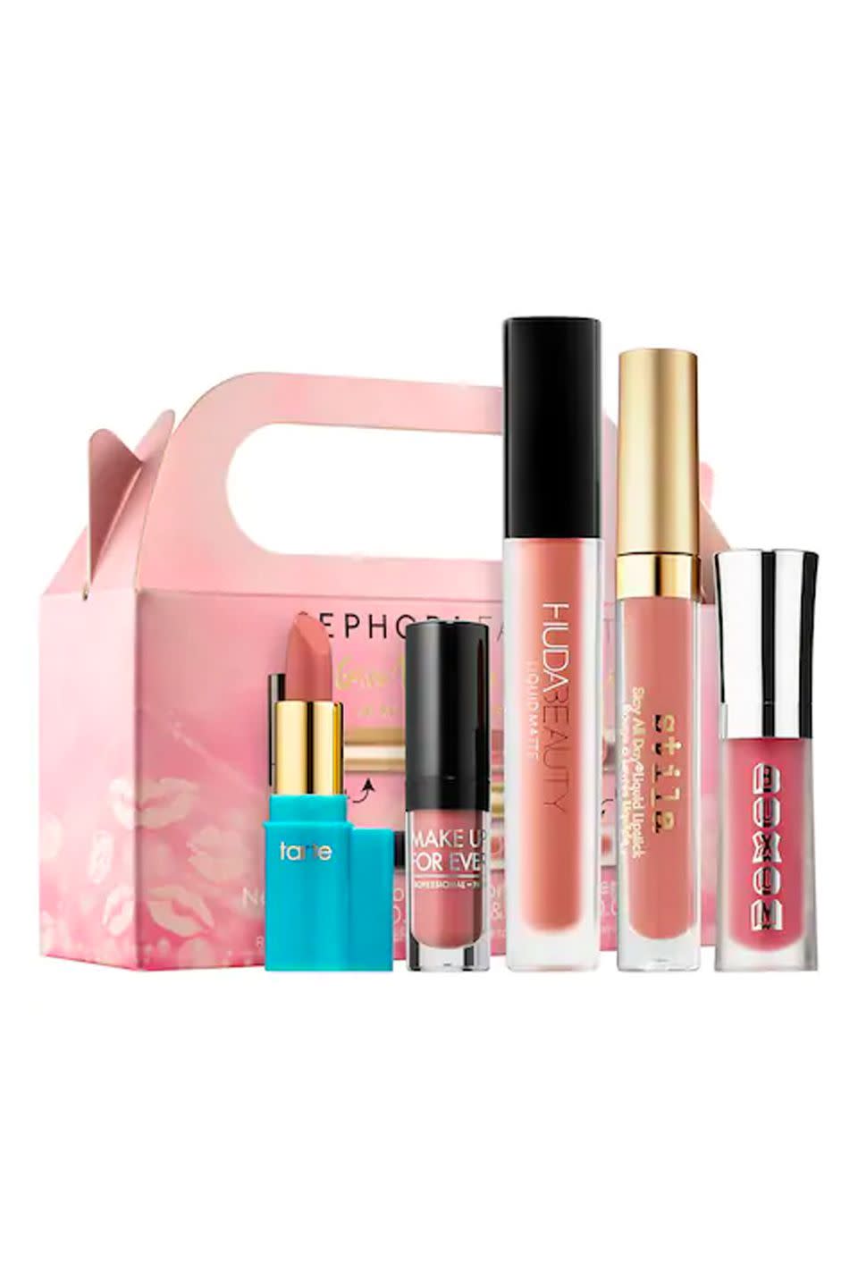 <p>$28</p><p><a class="link " href="https://www.sephora.com/product/give-me-some-nude-lip-P433854" rel="nofollow noopener" target="_blank" data-ylk="slk:SHOP NOW;elm:context_link;itc:0;sec:content-canvas">SHOP NOW</a></p><p>If her Mom isn't a fan of bold lipstick color, gift her this set that'll make Mom and daughter happy.</p>