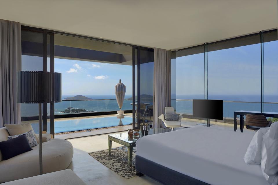 View from a bedroom at Six Senses Zil Pasyon, Seychelles “Four-Bedroom Private Residence”