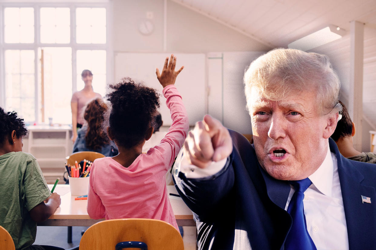 Donald Trump; Children in a classroom Photo illustration by Salon/Getty Images