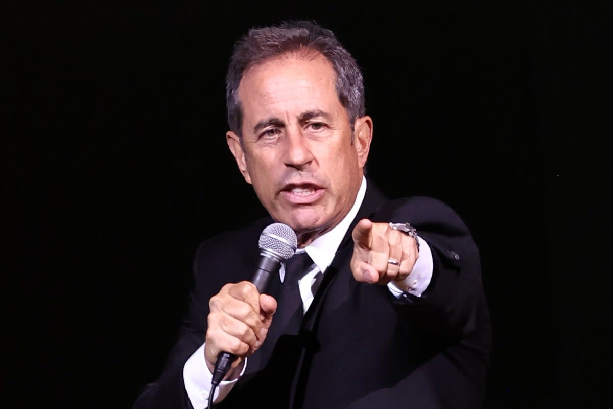 ‘Look there! A woke!’: Jerry Seinfeld performs onstage in 2023 (Getty)