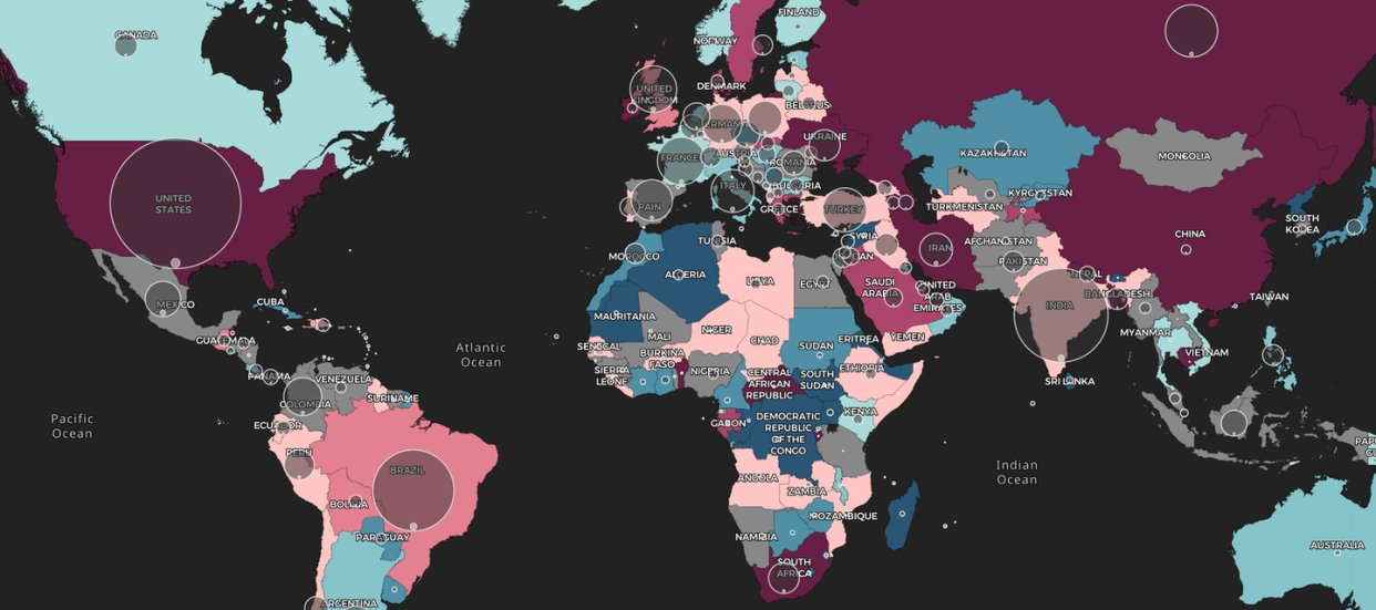 <span class="caption">Most countries closed their borders, at least partially, at some point last year. But the world is starting to reopen</span> <span class="attribution"><a class="link " href="https://covidborderaccountability.org" rel="nofollow noopener" target="_blank" data-ylk="slk:COVID Border Accountability Project;elm:context_link;itc:0;sec:content-canvas">COVID Border Accountability Project</a>, <a class="link " href="http://creativecommons.org/licenses/by-sa/4.0/" rel="nofollow noopener" target="_blank" data-ylk="slk:CC BY-SA;elm:context_link;itc:0;sec:content-canvas">CC BY-SA</a></span>